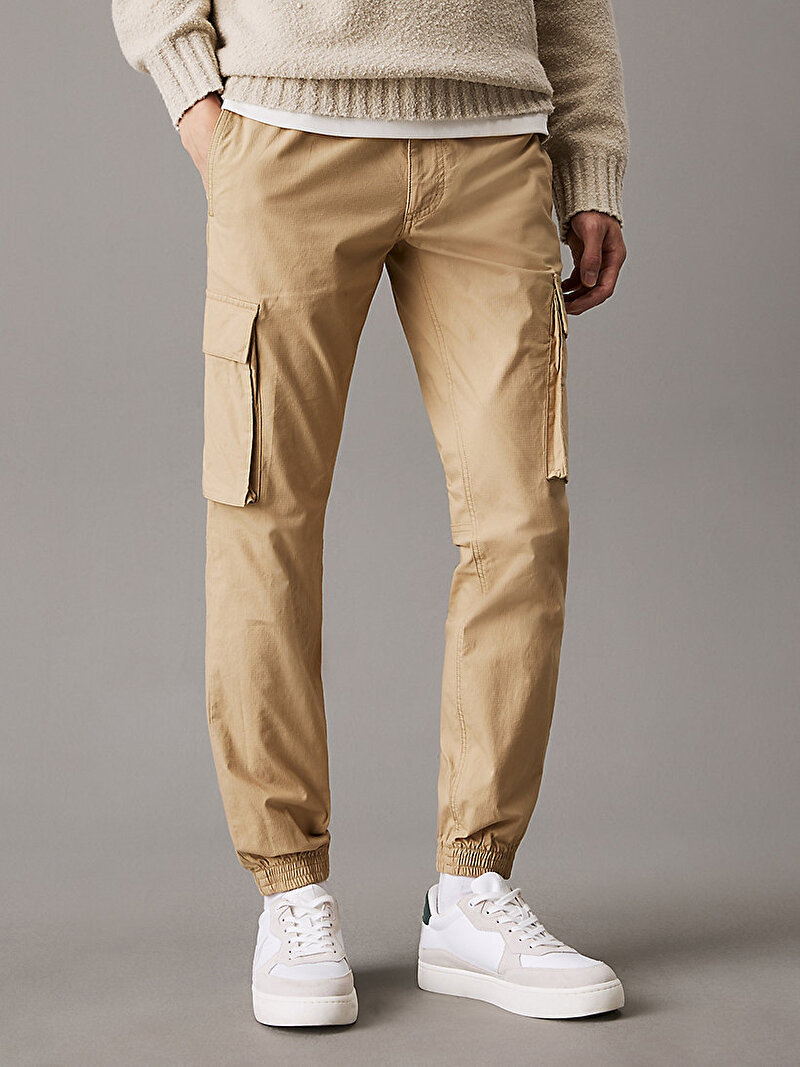 Calvin Klein Bej Renkli Erkek Skinny Cargo Pantolon