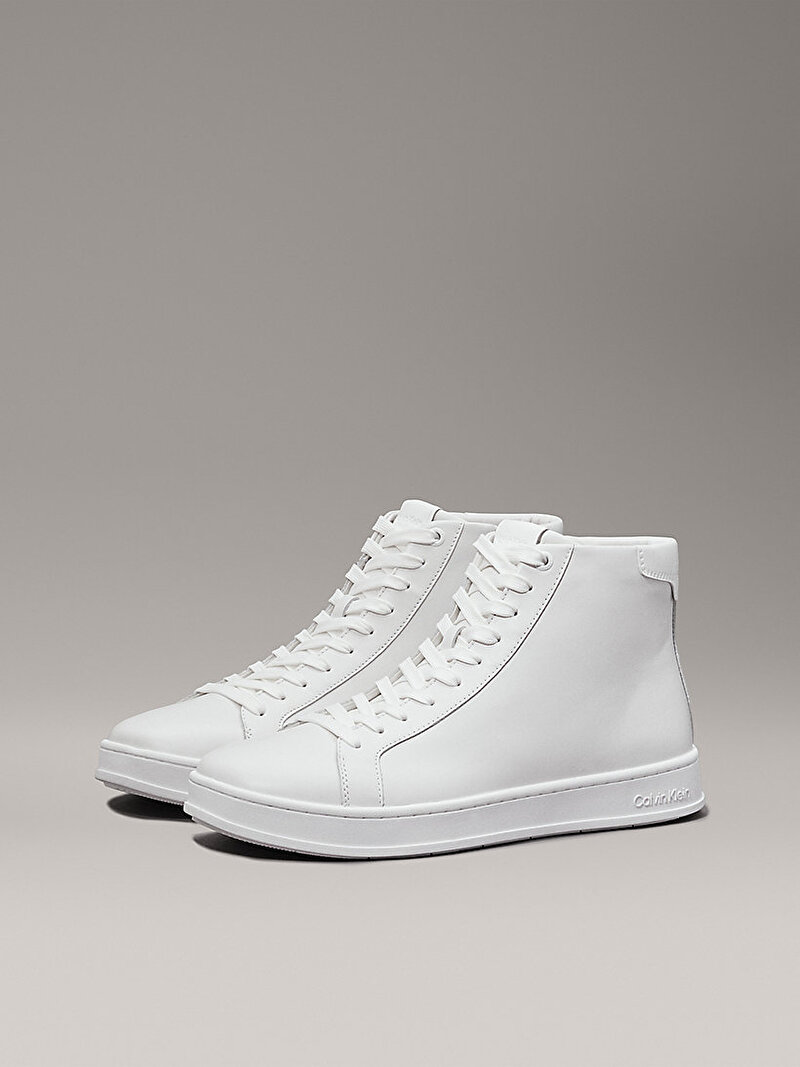 Calvin Klein Beyaz Renkli Erkek High Top Lace Up Sneaker