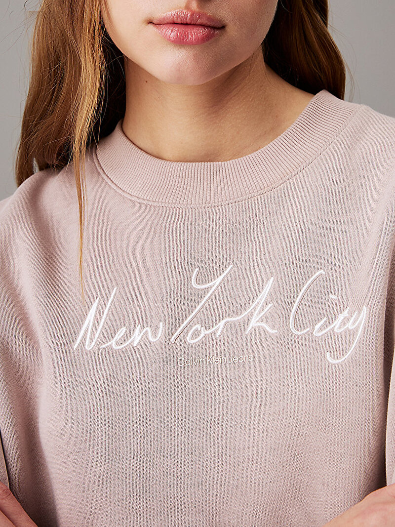 Calvin Klein Pembe Renkli Kadın Nyc Relaxed Sweatshirt