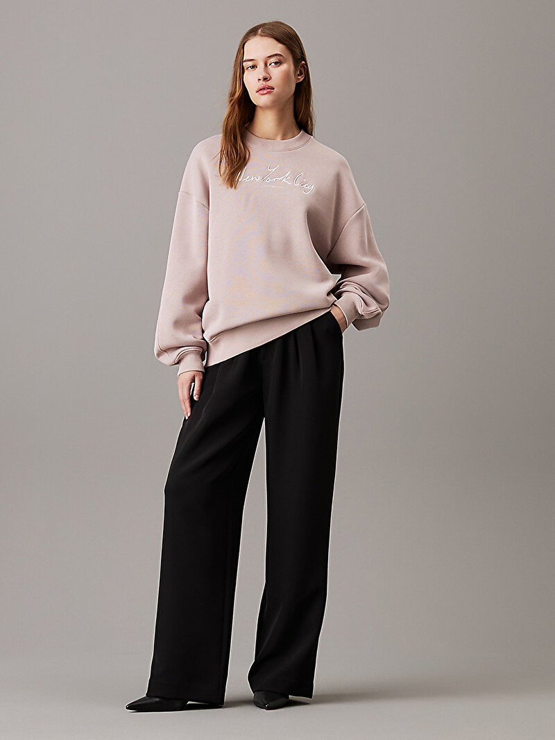 Calvin Klein Pembe Renkli Kadın Nyc Relaxed Sweatshirt