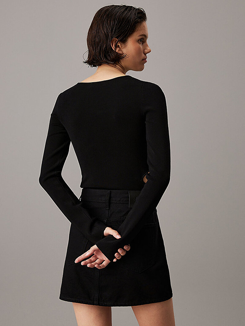 Calvin Klein Siyah Renkli Kadın Cut Out Detail Kazak