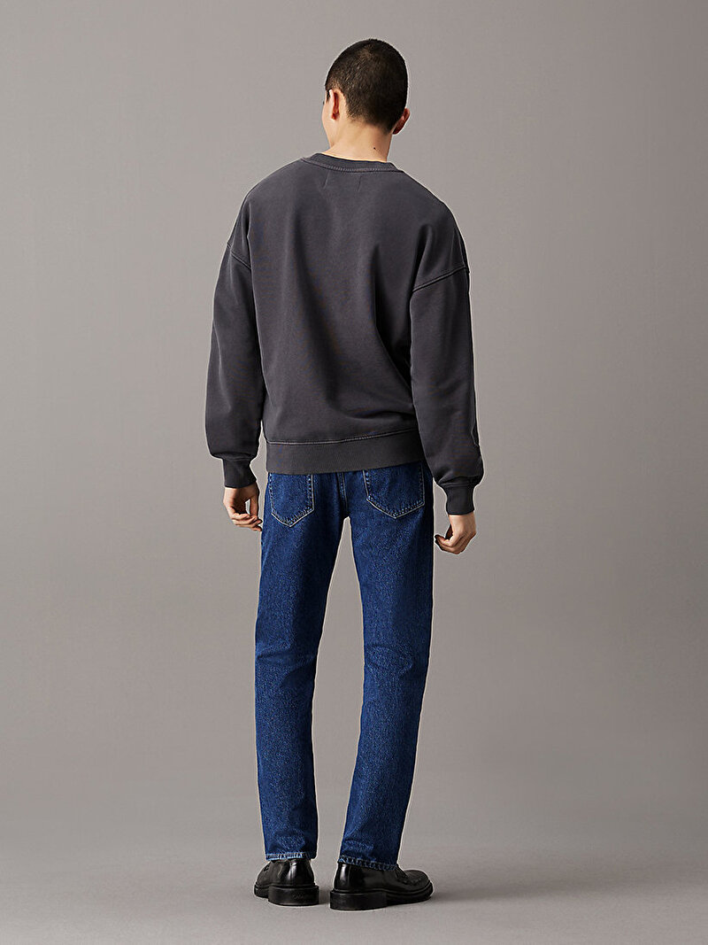 Calvin Klein Gri Renkli Erkek Washed Heavy Crew Neck Sweatshirt