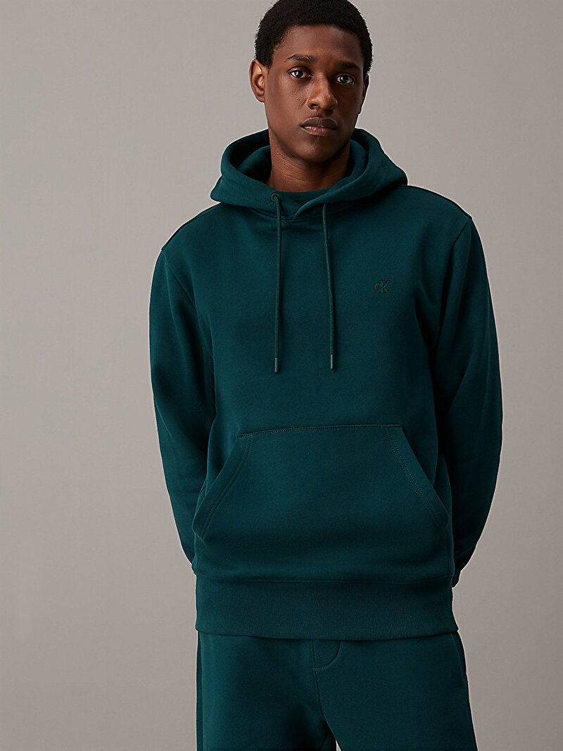 Calvin Klein Yeşil Renkli Erkek Heavy Terry Hoodie