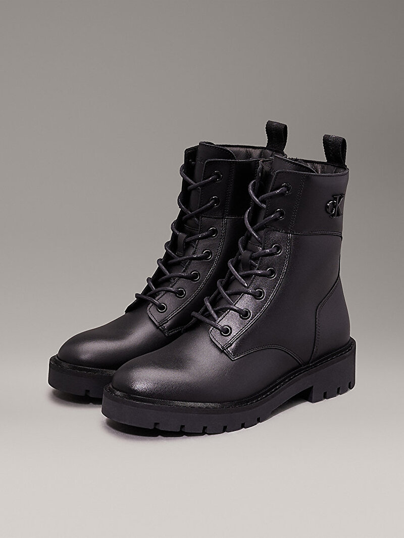 Calvin Klein Siyah Renkli Kadın Combat Mid Zip Bot