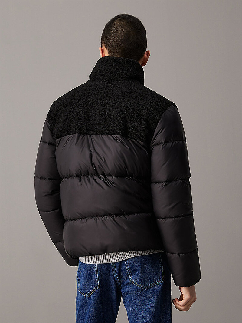 Calvin Klein Siyah Renkli Erkek Sherpa Puffer Mont