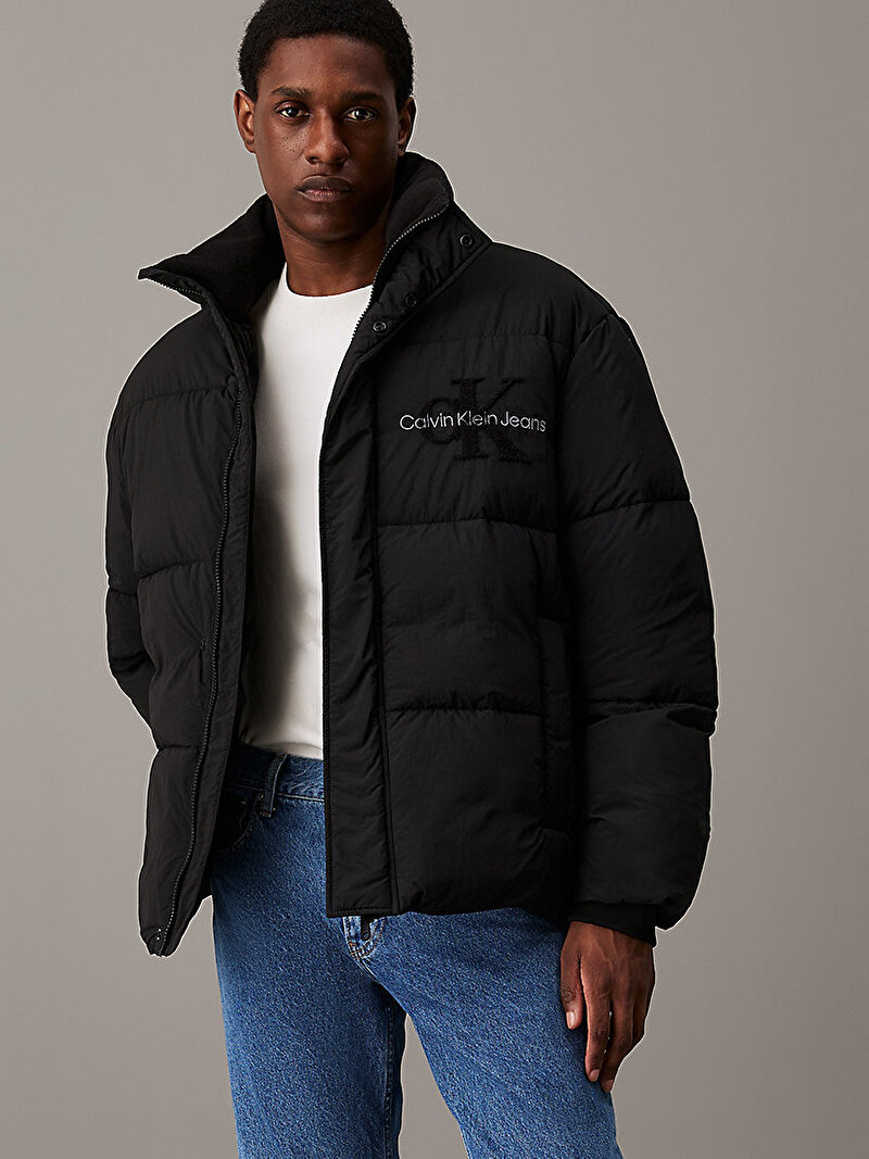 Calvin Klein Siyah Renkli Erkek Chenille Puffer Mont