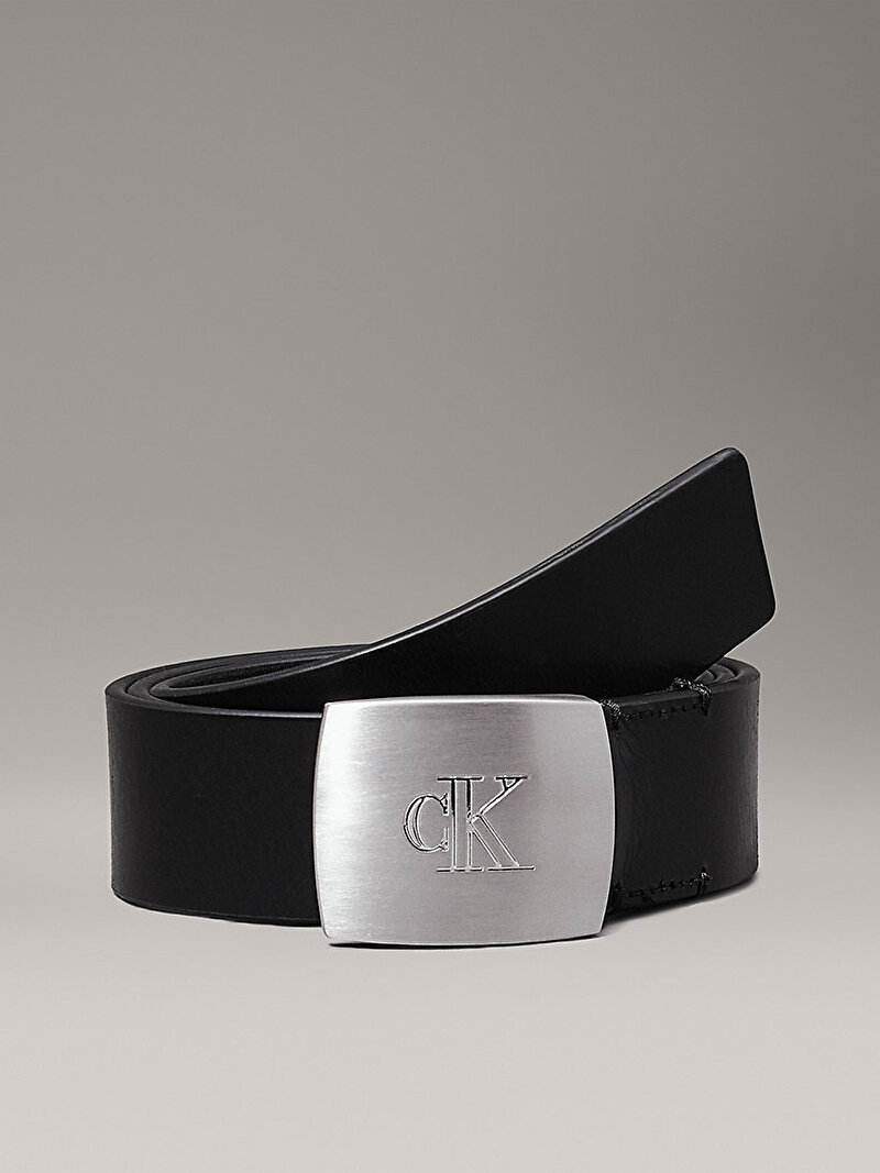 Calvin Klein Siyah Renkli Erkek Leather Clamp Buckle Kemer