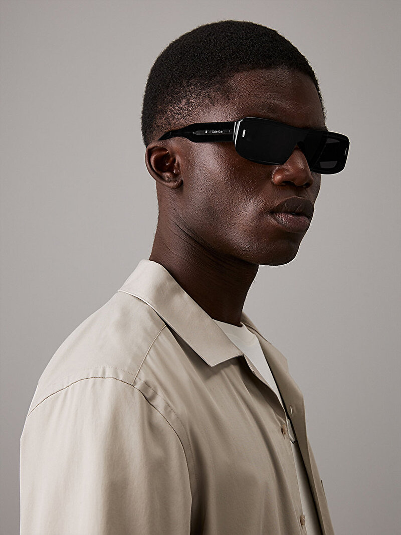 Calvin Klein Gri Renkli Unisex Modified Rectangle Güneş Gözlüğü