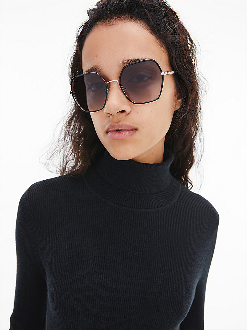 Calvin Klein Siyah Renkli Kadın Modified Güneş Gözlüğü