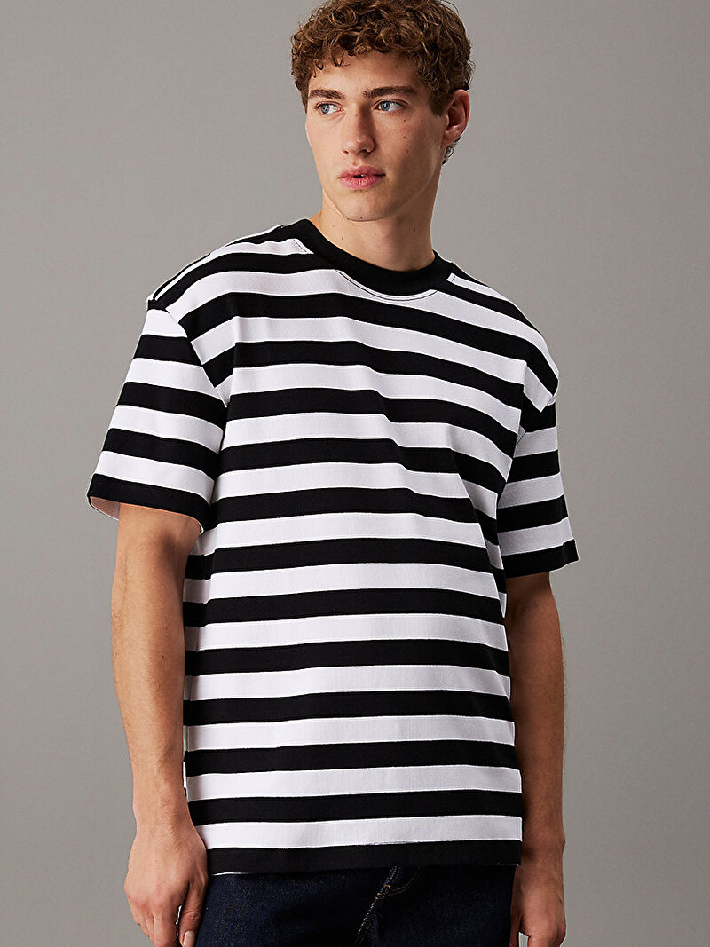 Erkek Striped Rib Relaxed T-shirt