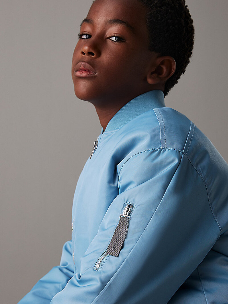 Calvin Klein Mavi Renkli Erkek Çocuk Padded Boxy Bomber Ceket