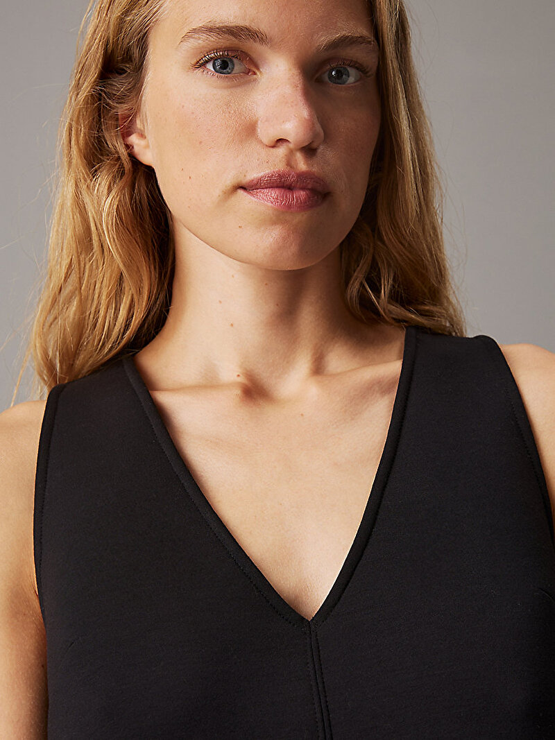 Calvin Klein Siyah Renkli Kadın Tailored Scuba Elbise