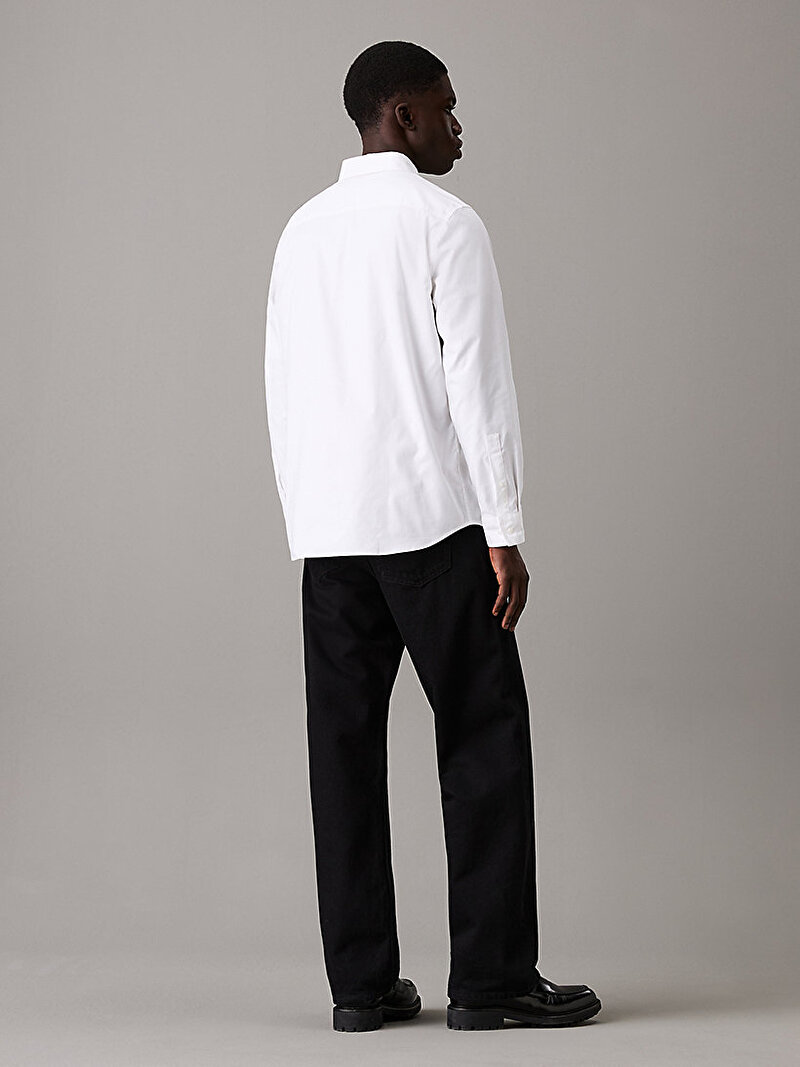 Calvin Klein Beyaz Renkli Erkek Oxford Regular Gömlek