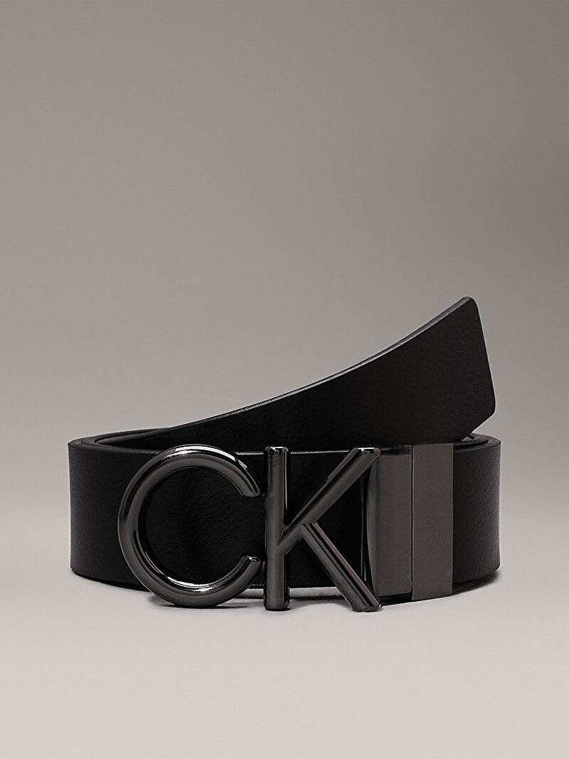 Calvin Klein Siyah Renkli Erkek Adj/Rev Ck Metal Kemer