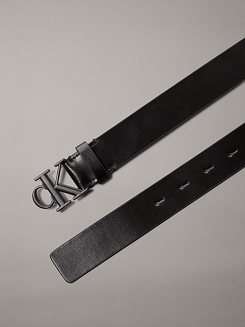 Calvin Klein Siyah Renkli Kadın Monogram Tonal Plaque Kemer