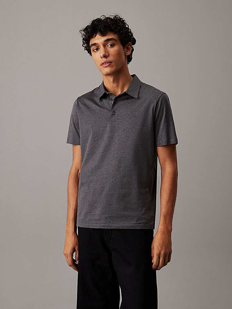 Erkek Liquid Jersey Melang Polo T-shirt