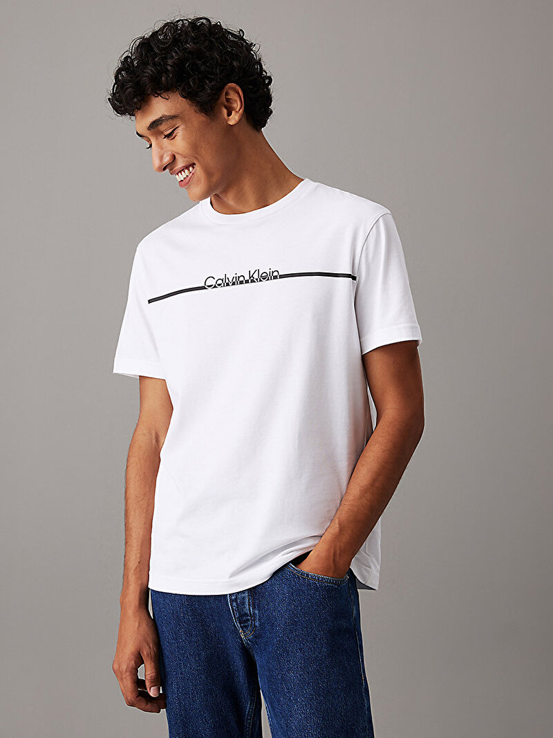 Erkek Split Line Logo T-shirt