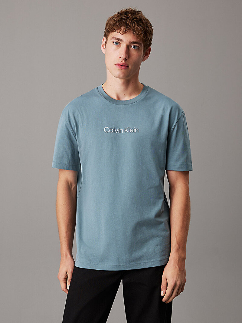 Calvin Klein Mavi Renkli Erkek Hero Logo Comfort T-shirt