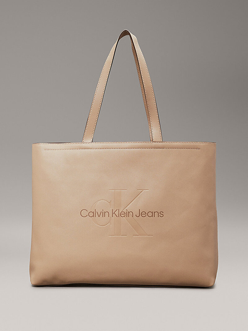 Calvin Klein Bej Renkli Kadın Sculpted Slim Tote Çanta