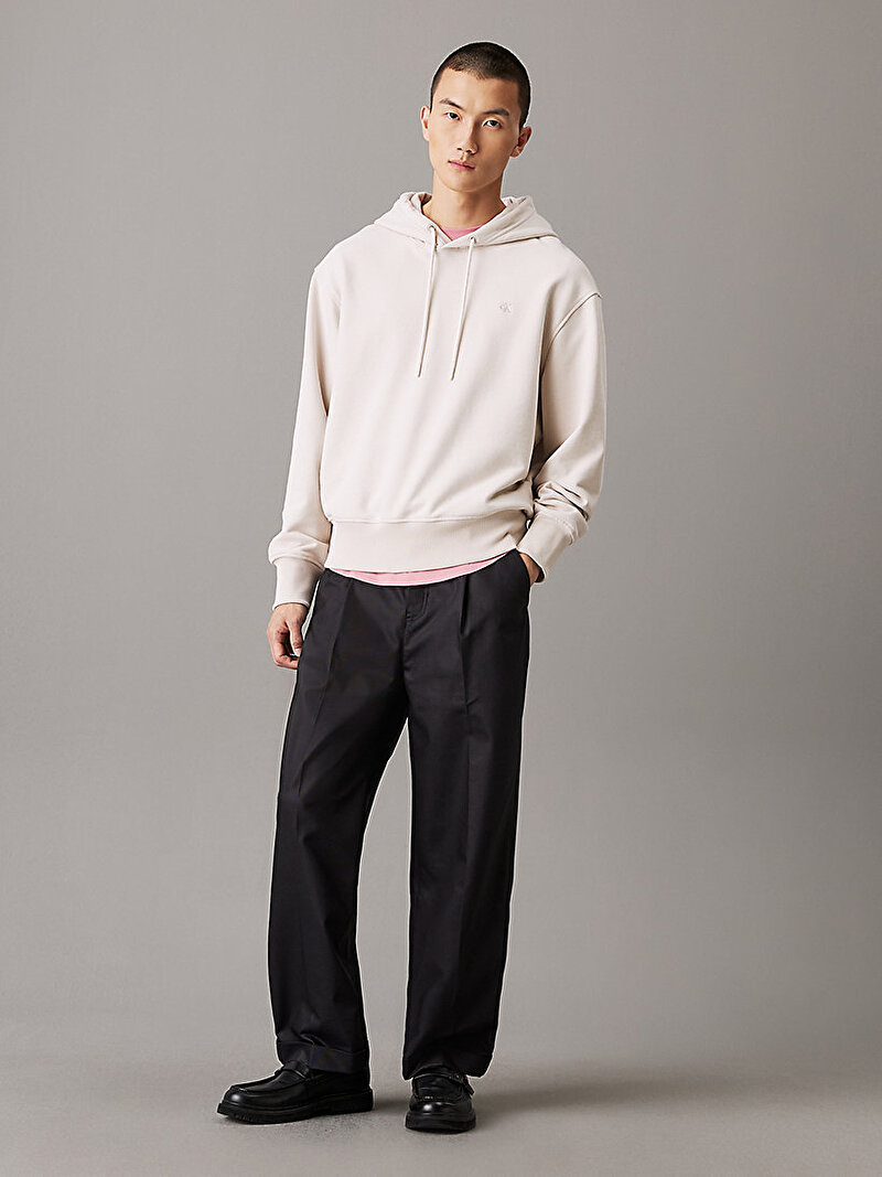 Calvin Klein Bej Renkli Erkek Heavyweight CK Sweatshirt