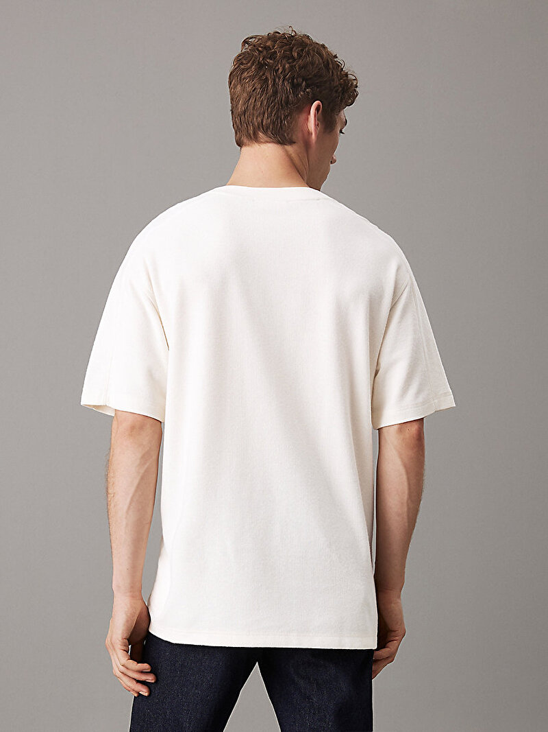 Calvin Klein Beyaz Renkli Erkek Brushed Rib T-shirt