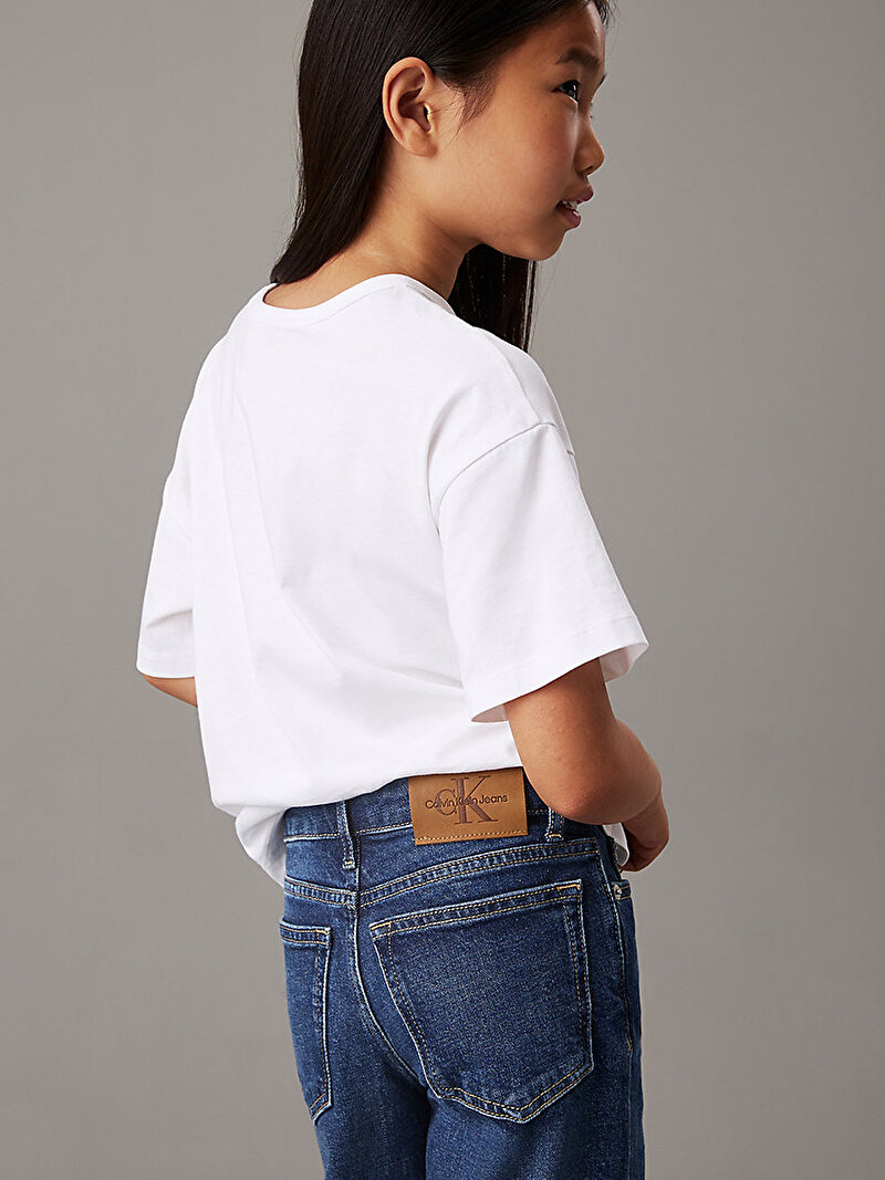 Calvin Klein Mavi Renkli Kız Çocuk Wide Leg Jean Pantolon