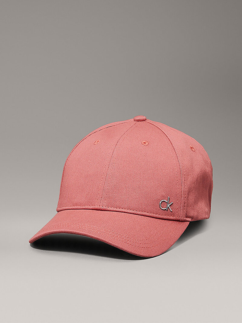 Calvin Klein Pembe Renkli Kadın CK Metal Cotton Şapka