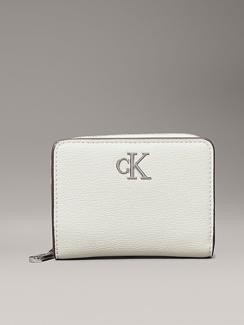 Calvin Klein Beyaz Renkli Kadın Minimal Monogram Cüzdan