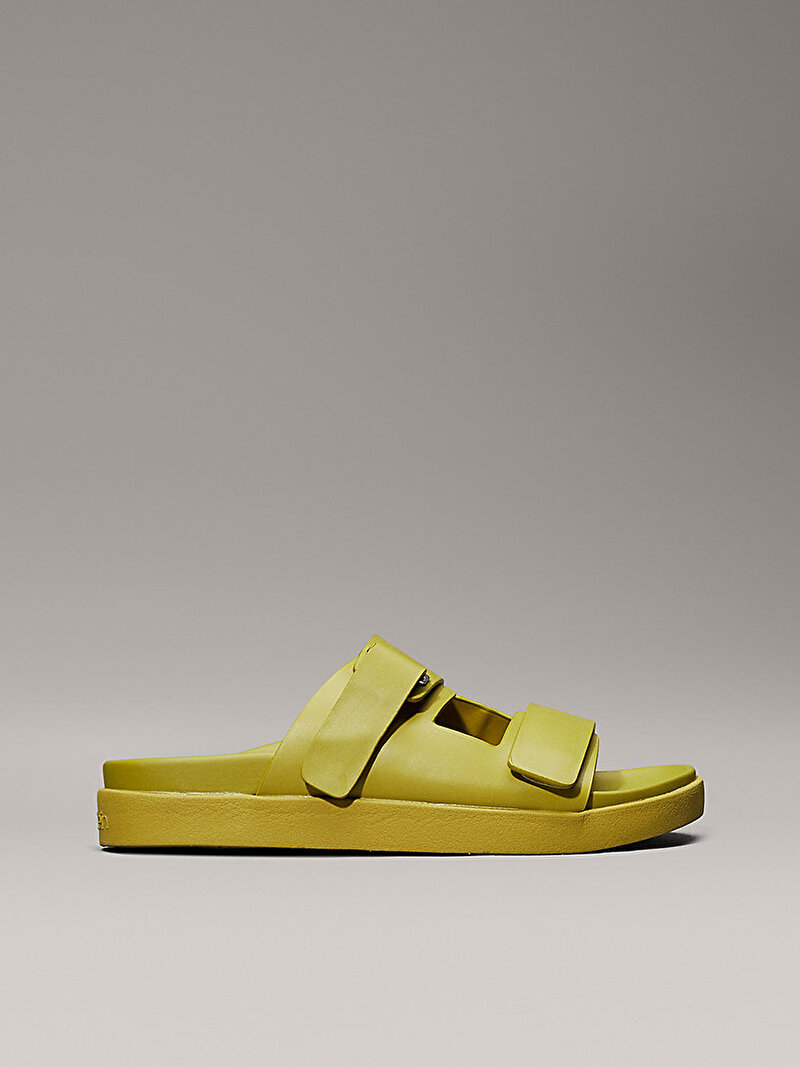 Calvin Klein Yeşil Renkli Kadın Flat Adj Slide Eyele Terlik