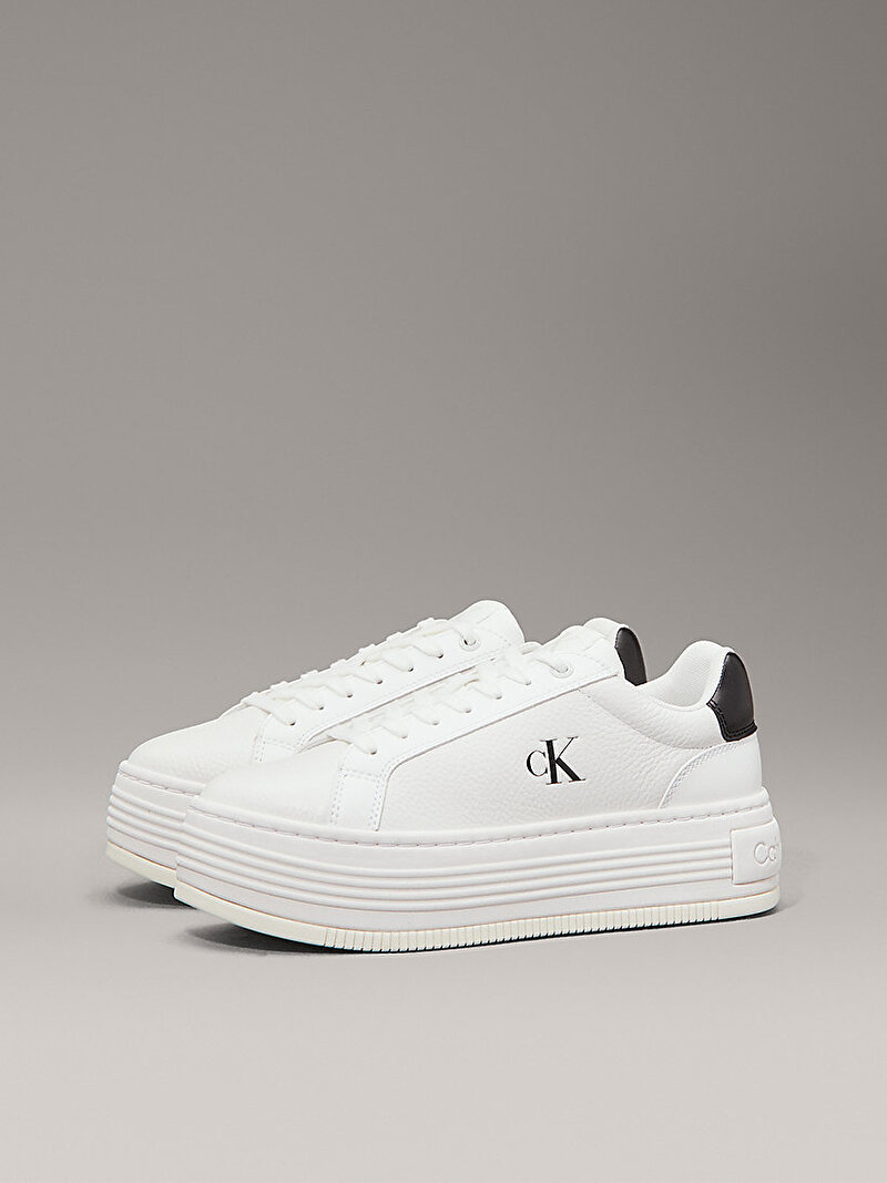 Calvin Klein Beyaz Renkli Kadın Bold Flatf Low Lace Sneaker