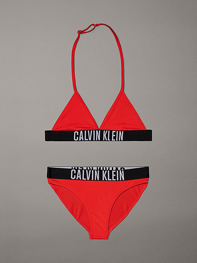 Calvin Klein Kırmızı Renkli Kız Çocuk Üçgen Bikini Takım