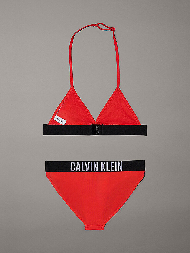Calvin Klein Kırmızı Renkli Kız Çocuk Üçgen Bikini Takım