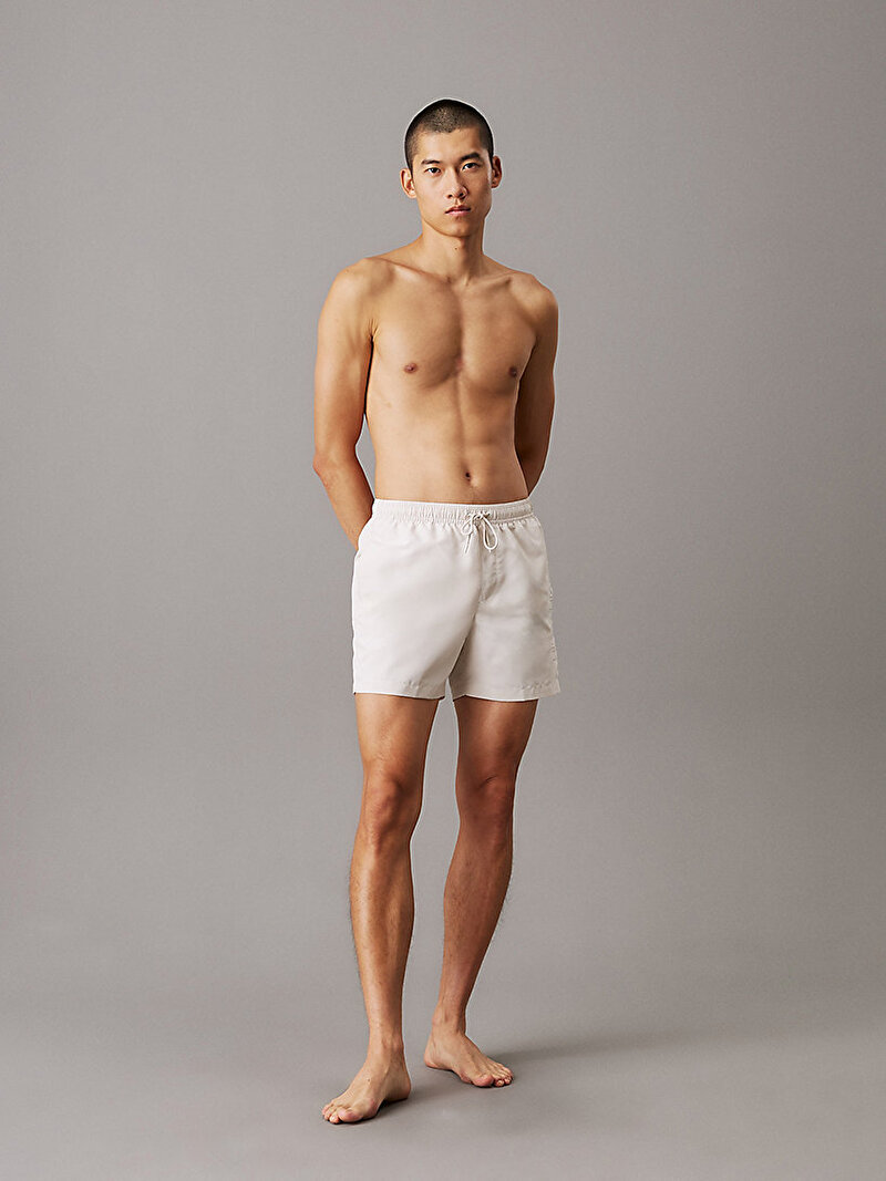 Calvin Klein Beyaz Renkli Erkek Short Drawstring Deniz Şortu