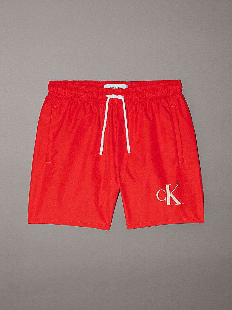 Calvin Klein Kırmızı Renkli Erkek Çocuk Short Drawstring Deniz Şortu