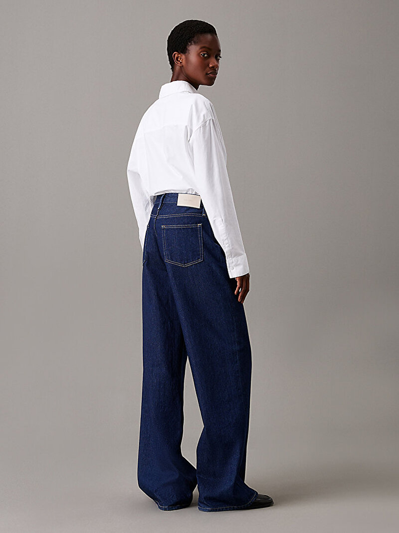 Calvin Klein Lacivert Renkli Kadın Hr Wide Brilliant Jean Pantolon
