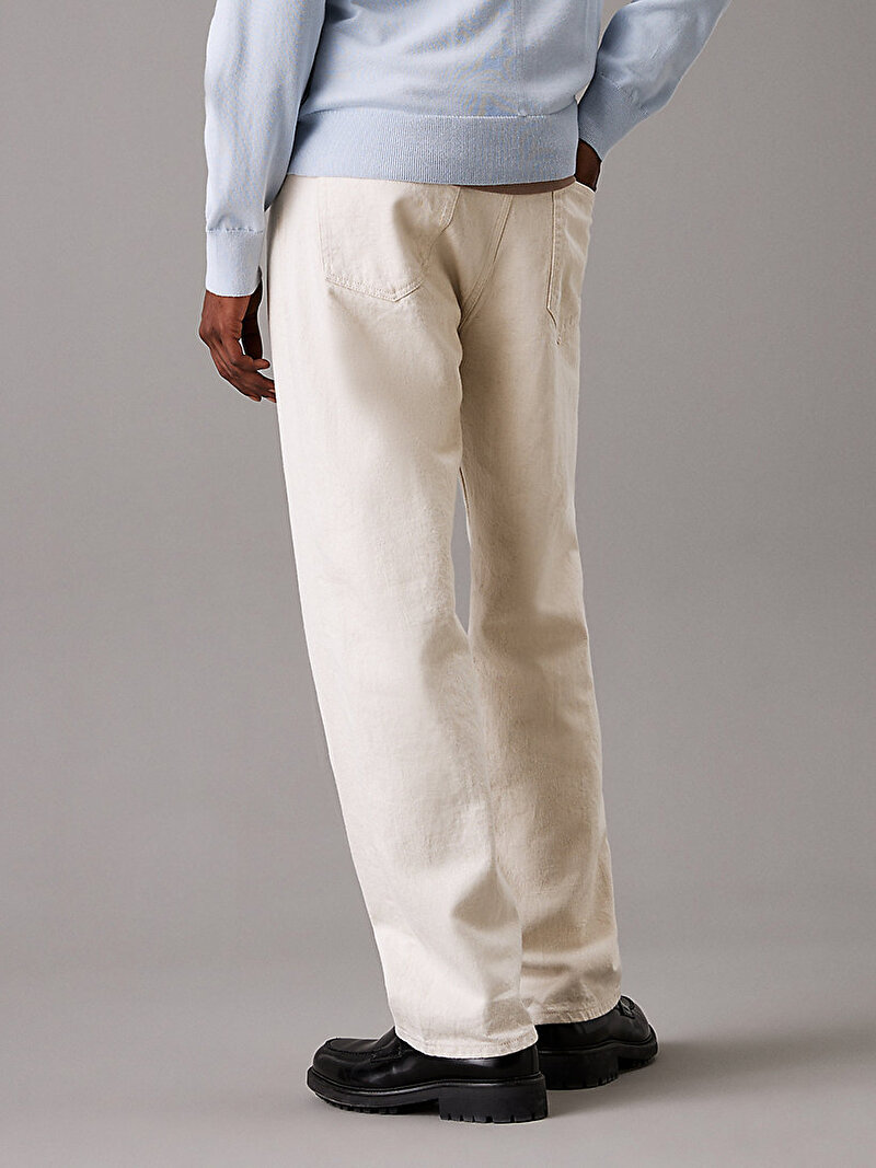 Calvin Klein Bej Renkli Erkek Premium Relaxed Straight Jean Pantolon
