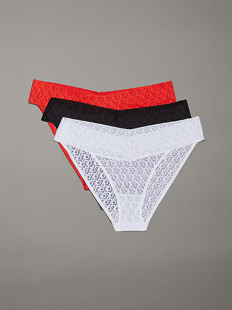 Calvin Klein Çok renkli Renkli Kadın 3'lü Paket Low Rise Bikini Seti