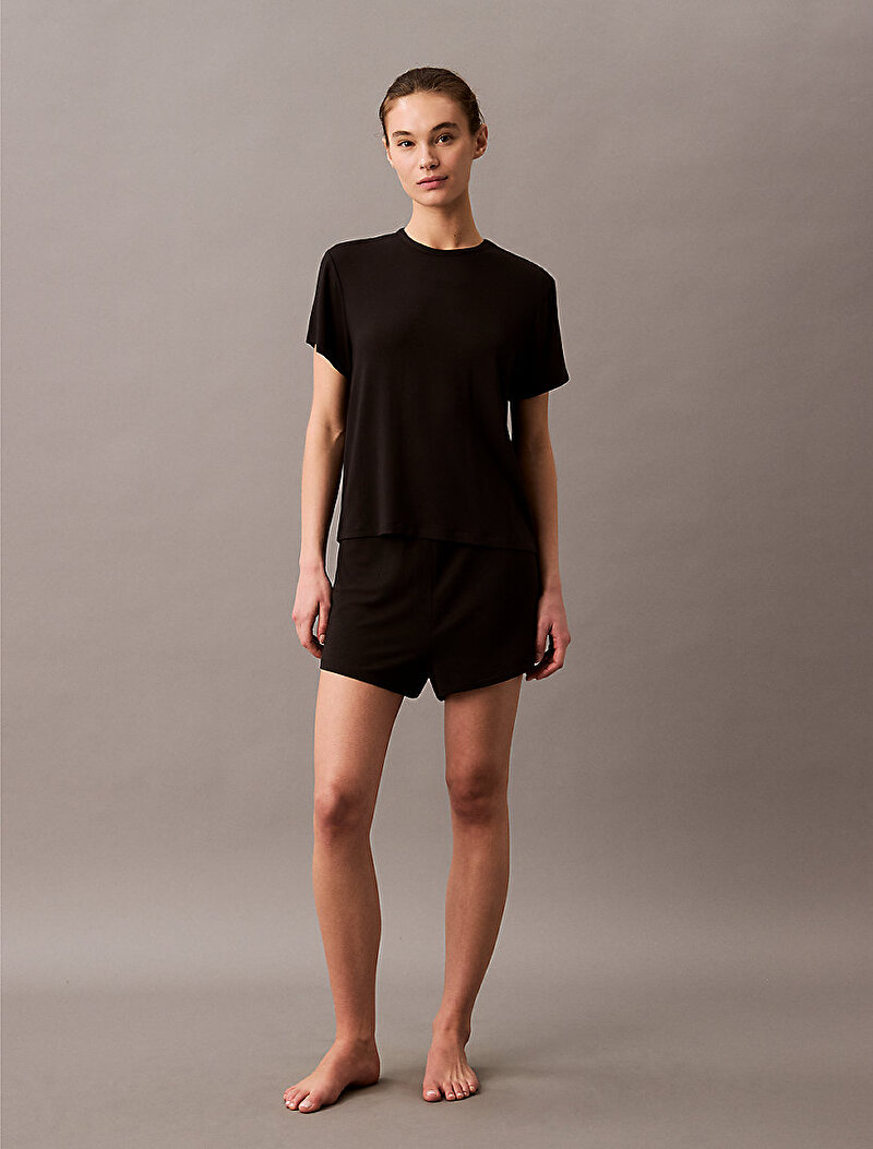 Calvin Klein Siyah Renkli Kadın Modal Ss Relaxed T-shirt