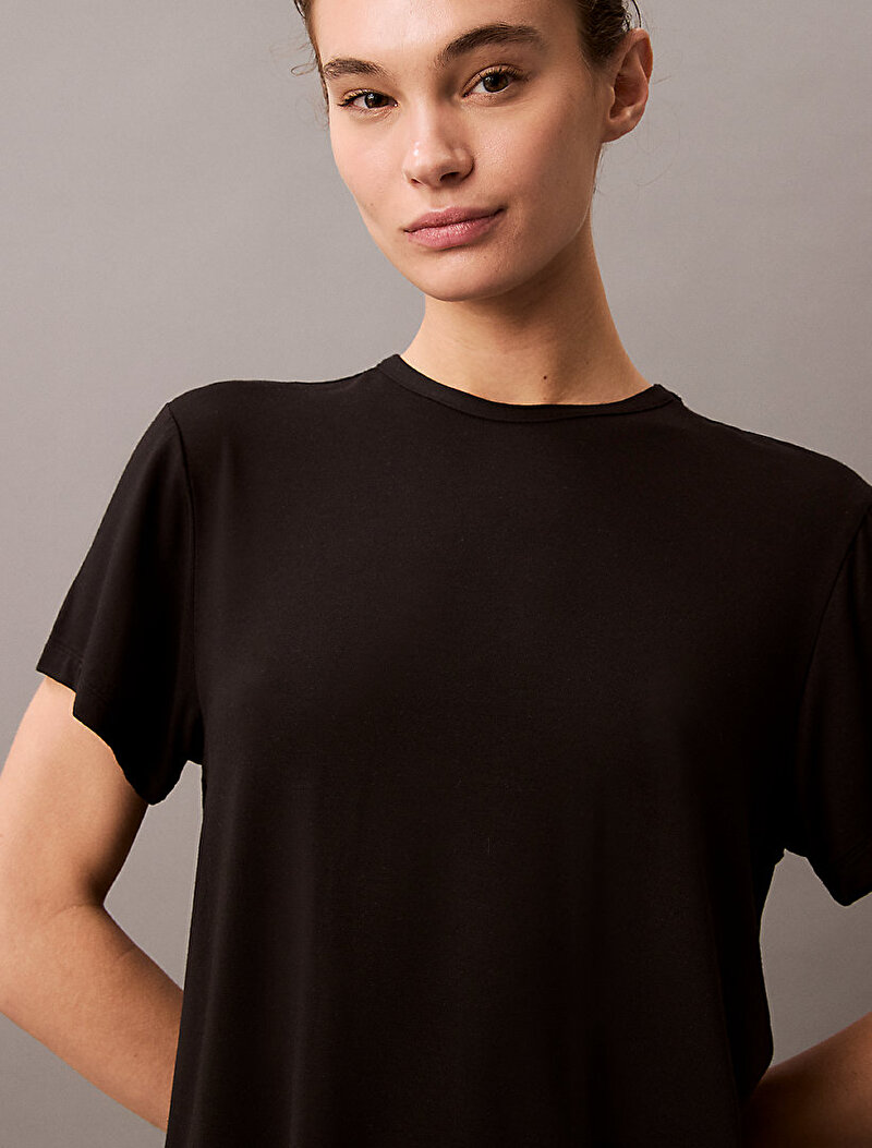 Calvin Klein Siyah Renkli Kadın Modal Ss Relaxed T-shirt