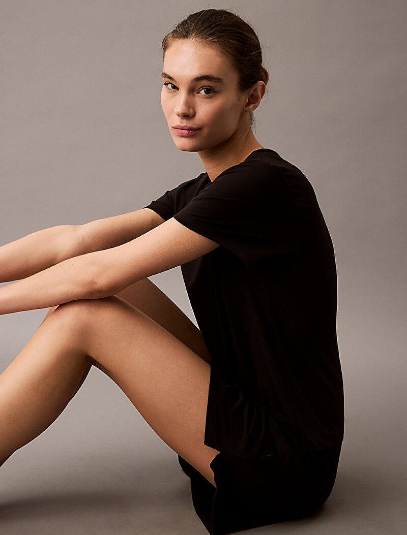 Calvin Klein Siyah Renkli Kadın Modal Ss Relaxed T-shirt