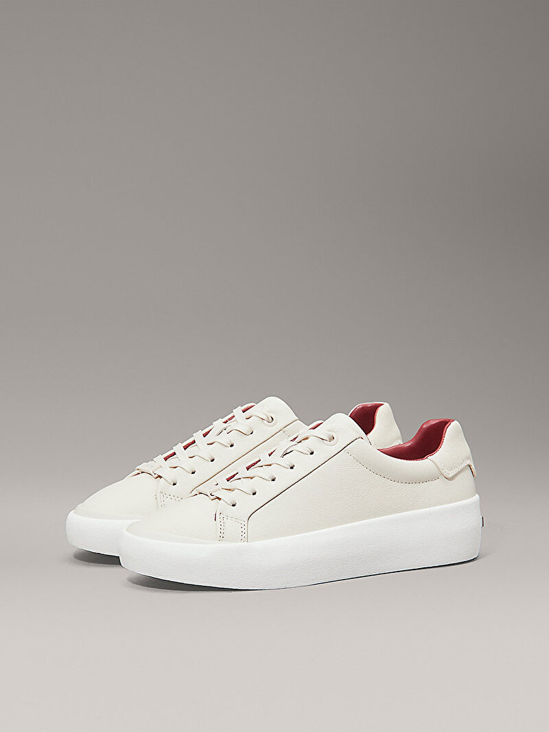 Calvin Klein Ekru Renkli Kadın Vulc Lace Up Sneaker