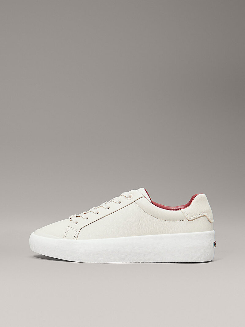 Calvin Klein Ekru Renkli Kadın Vulc Lace Up Sneaker