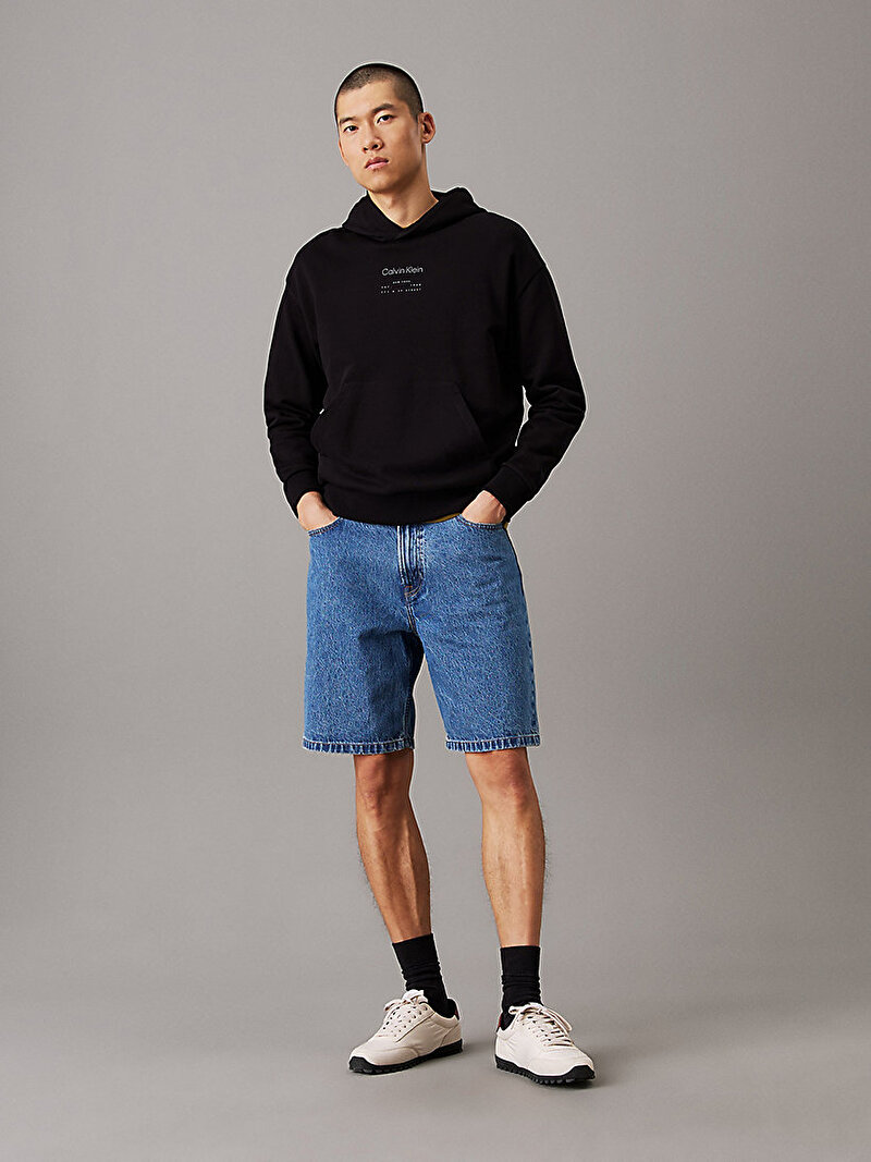 Calvin Klein Siyah Renkli Erkek Raised Editorial Logo Sweatshirt