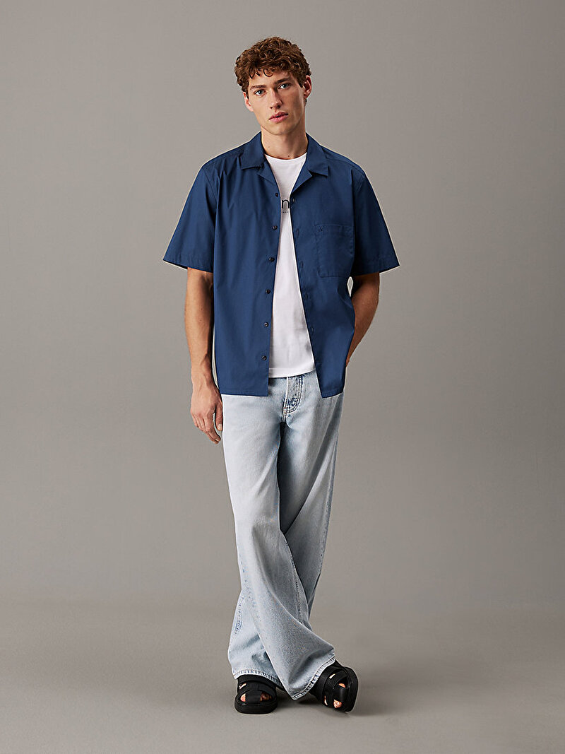 Calvin Klein Beyaz Renkli Erkek Satin Bonded Logo T-shirt