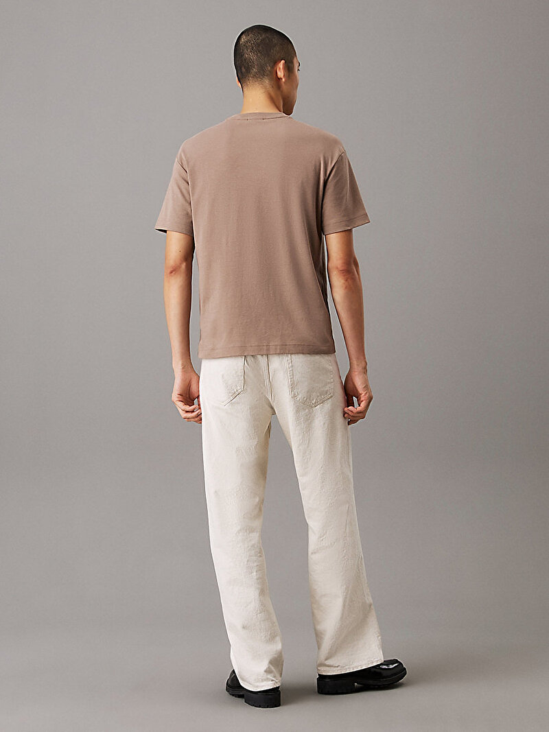 Calvin Klein Kahverengi Renkli Erkek Nano Logo Interlock T-shirt