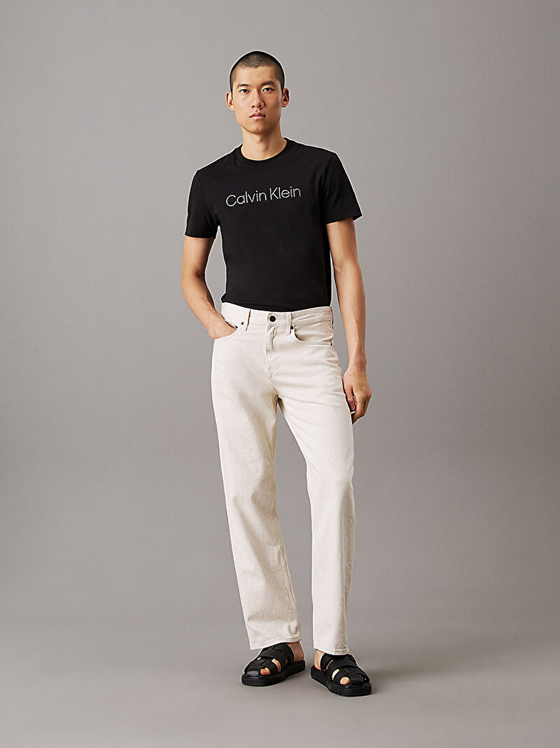 Calvin Klein Siyah Renkli Erkek Textured Embroidery T-shirt
