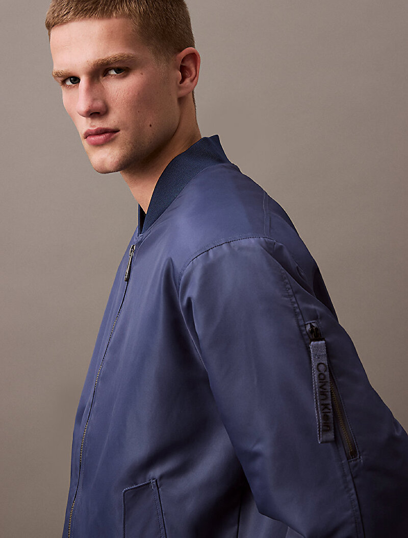 Calvin Klein Lacivert Renkli Erkek LS Jeans Hero Bomber Ceket