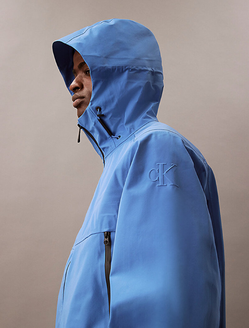 Calvin Klein Mavi Renkli Erkek 3L Tech Shell Rüzgarlık Ceket
