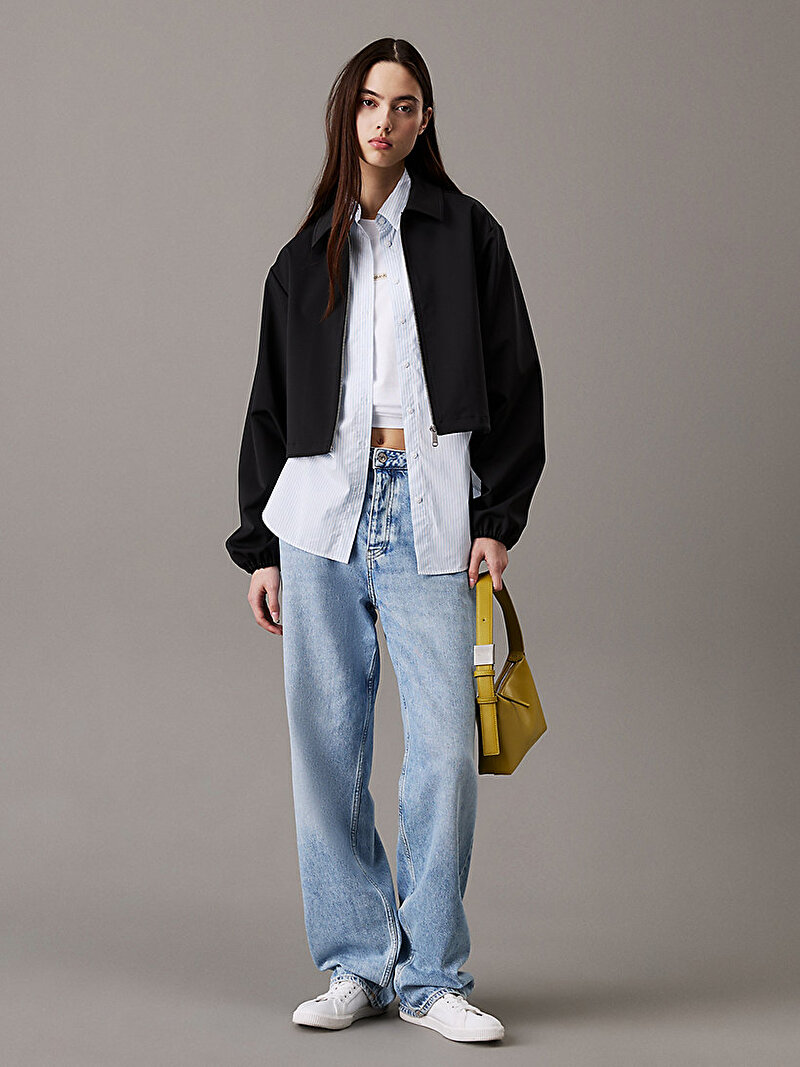 Calvin Klein Siyah Renkli Kadın Tech Fermuarlı Rüzgarlık Ceket