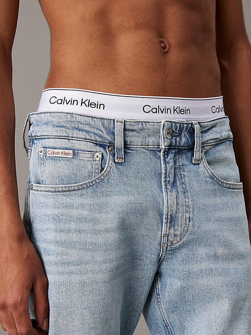 Calvin Klein Mavi Renkli Erkek Slim Taper Jean Pantolon